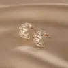 2026 Estilo Coreano Elegante Moda Transfronteiriça Brincos Stud em Forma de C com Zircônia Luxo Leve Sensação de Alto Padrão Brincos de Nicho Versáteis para Mulheres