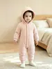 Otoño Invierno 100g Cálido Jengibre Ropa de Bebé Clase A Acolchado Unisex Bebé Recién Nacido Mameluco con Capucha Ropa de Algodón Mono