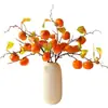 Fruta de caqui simulación rama de caqui falsa decoración de Año Nuevo flor de simulación flor falsa caqui caqui como desees adorno arreglo floral de árbol seco flor falsa