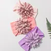 Diadema de Nylon Jacquard Nueva Europea y Americana para Bebé Pañuelo para la Cabeza de Niños Elástico con Flor Linda Accesorios Finos y Cómodos para el Cabello de Bebé