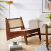 Sillón Reclinable Puf Casual de Ratán Chandigarh Individual Balcón Madera Maciza Sillón de Sofá Fábrica de Sillas Una Pieza Mayoreo