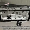 Jumu Zhen Bolsa para Lápices de Doble Capa con Lazo Negro Estilo Ins de Aspecto Caro Corazón de Chica Papelería para Estudiantes Bolsa Transparente para Papelería