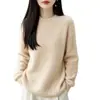 Top de Capa Base de Punto 100% Lana Pura Otoño/Invierno para Mujer, Engrosado, Cuello Redondo, Trenzado Lateral, Holgado, Suave, Pegajoso, Suéter Cálido