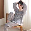 Pijama de Primavera y Otoño para Mujer, Otoño Delgado Algodón Puro Manga Larga Algodón Talla Grande para Madres de Mediana Edad y Mayores Conjunto de Cardigan para Casa