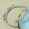 Nuevo Pulsera de Nudo Flor de Durazno DIY Pulsera de Cuerda Trenzada Hecha a Mano Producto Semi-Terminado para Hombres y Mujeres con Cuentas Separadoras Doradas