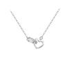 Collar de Anillo Mobius de Plata Esterlina S925 para Mujer, Versátil, de Lujo Ligero, Cadena Clavicular de Eslabones de Anillo, Joyería de Plata con Circonita de Doble Anillo