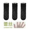 Calcetines tobilleros de malla de encaje de color liso para mujer, calcetines de media pantorrilla, finos para primavera y verano, calados, calcetines holgados, para combinar con zapatos pequeños de cuero