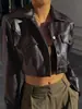 Estilo Europeu e Americano Outono e Inverno 2024 Explosões do AliExpress Roupas Biker Sexy para Mulheres Jaqueta de Couro Feminina