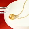 Colar Ouyini em Prata Esterlina 925 com Pingente de Caqui Escovado para Mulheres, Design de Primavera de Luxo de Alta Qualidade, Corrente de Suéter Estilo Ins