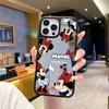 Funda de Teléfono Linda de Dibujos Animados para Apple 14/15Pro Cubierta Protectora con Espejo Iphone17 Funda de Espejo de Maquillaje Portátil