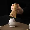 Conjunto de Tigela de Matcha com Padrão de Pedra e Suporte para Batedor de Matcha Tigela de Cerâmica Pintada à Mão para Bater Matcha com Bico Tigela de Chá Batedor Misturador de Matcha