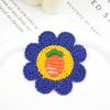 Parche de Tela Bordado Cara Sonriente de Flor DIY Decoración de Fruta Accesorios de Ropa Accesorios para Bolsa de Zapatos Parche Textil Material para Accesorios para el Cabello