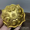 Colección Antigua Tallado a Mano Dorado Nubes Propicias Qilin Placa de Oro Imitación Vajilla Dinastía Tang Placa con Patrones Decoración del Hogar Regalo