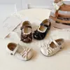 Zapatos Pequeños de Cuero de Moda para Niñas, Nuevos Zapatos de Princesa de Suela Suave para Primavera y Otoño, Zapatos Tipo Mocasín Estilo Coreano para Niños, Zapatos Planos para Bebés Niñas