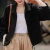 Chaqueta de solapa texturizada de triacetato, chaqueta de béisbol de alta gama, nueva ropa elegante para mujer, top corto de otoño 2026