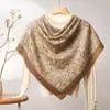 Lenço Quadrado Fino de Seda e Lã para Primavera e Verão o Ano Todo Feminino 200 Xale Étnico Lenço para Ar Condicionado Feminino Customização de Fábrica