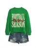 Amazon eBay sitio independiente moda cómoda versátil mujer temporada de fútbol cuello redondo manga larga sudadera