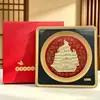 Base roja con adorno "Cien Bendiciones" de pan de oro, cuenco del tesoro del Dios de la Riqueza, navegación tranquila, decoración de escritorio creativa para atraer la fortuna, regalo de negocios