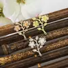 Accesorios para tocado diy color cobre puro retención de color oro y plata ramas dobles colgantes materiales hechos a mano adornos antiguos rama de flor de precisión colgante