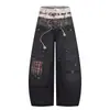 Calça Jeans Rasgada Estilo Retrô Americano High Street para Homens e Mulheres, Novo Estilo Verão 2026, Calça de Perna Larga Casual Solta Emagrecedora