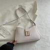 Bolso Pequeño Cuadrado de Un Solo Hombro y Axila, Diseño Simple de Color Puro Retro, Estilo Extranjero Elegante, Tendencia de Moda Otoño 2025