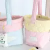 Nova Bolsa de Mão Patchwork Acolchoada Estilo Coreano para Mulheres, Bolsa de Almoço Versátil Feita de Algodão Acolchoado e Pongee