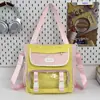 Bolso Cruzado para Chicas de Campus, Gran Capacidad, Casual con Bloques de Color para Tutorías, Mochila para Estudiante de Primaria para Tutorías, Bolso de Doble Hombro Estilo Fresco