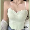 Top Tubinho de Renda Estilo Francês com Alça Colete Pequeno Push-up Anti-queda Respirável Costas Bonitas Sutiã Suporte Macio Top para Peito Feminino Esportivo