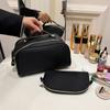 Nueva bolsa de almacenamiento de cosméticos portátil, sencilla, de color caramelo, para viaje, de gran capacidad, para mujer