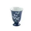 Mi Yan Sha Azul Cerâmica Artesanal Caneca de Chá Perfumada Vintage Caneca de Chá com Pé Alto Caneca de Mestre Doméstica Caneca Única Simples