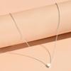 Colar feminino com pingente de coração de pêssego, colar simples de liga metálica, estilo frio, joias transfronteiriças europeias e americanas