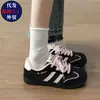 Temporada de regreso a clases estilo campus zapatillas casuales de entrenamiento alemanas de suela plana para mujer, nuevo lanzamiento otoño 2026 zapatos blancos ligeros versátiles con punta redonda
