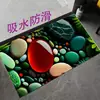 Alfombrilla absorbente de piso de tierra de diatomeas con estampado de guijarros 3D para baño y inodoro, alfombrilla para pies de secado rápido, alfombrilla antideslizante para entrada