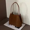 Bolsa Saco Casual Vintage 2026 Novo Modelo Nicho Couro Bovino Fosco Bolsa de Ombro Couro Camurça Genuíno Bolsa de Ombro Casual