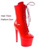Botas de Pasarela y Escenario de Moda Europeas y Americanas de Talla Grande, Sexy, Tacón Fino, Boca de Pez, Gamuza, 20cm