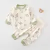 Ropa para bebé para primavera y otoño, conjunto dividido para recién nacidos, top y pantalones de algodón puro para otoño, Clase A, para niños y niñas de 0 a 3 años, ropa de otoño, ajustado