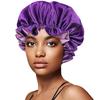 Gorro de dormir elástico de satén de doble capa, de ala ancha, de color liso, para la ducha, de belleza, venta al por mayor, gran oferta transfronteriza