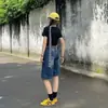 Shorts de Mezclilla para Mujer Estilo Retro Americano Hot Girl, Nuevo Diseño Holgado de Verano, Pantalones Rectos Adelgazantes de Media Longitud de 5 Pulgadas