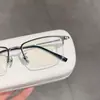 Novos Armações de Óculos Masculinos Ultra Leves Business Casual Meio Aro Escovado Titânio Fabricante Danyang Atacado Podem Ser Personalizados com Lentes de Grau
