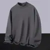 Camiseta base térmica de doble cara para hombre para otoño e invierno con cuello alto tipo tortuga, camiseta de manga larga con forro polar, camiseta interior de cuello medio