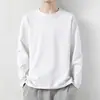 Camiseta de manga larga para hombre, nuevo modelo primavera y otoño 2026, top casual de color liso, cuello redondo, transpirable, cálida camiseta interior
