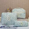 Bolsa Cosmética Portátil Grande Capacidade Floral Pequeno Armazenamento Algodão Acolchoado Portátil Flores Fofas Ins Viagem Estudantes
