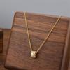 Micro-incrustado pingente cintura pequena titânio colar de aço feminino leve luxo nicho design clavícula cadeia feminina cross-border venda quente em estoque atacado