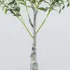 Planta verde artificial estilo nórdico, olivo, planta artificial en maceta, gran adorno decorativo para sala de estar, decoración de bonsái de interior, árbol artificial