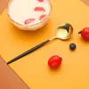 Fabricante de Colheres de Aço Inoxidável Colheres Domésticas Fofas Cabo Curto Colher de Café Sobremesa Cabo Longo Colher de Comer Atacado