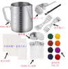 Kit de cera de soja para hacer velas DIY, herramientas para hacer velas, mecha de vela hecha a mano, punto de pegamento, taza para derretir cera, termómetro