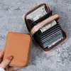 Nuevo tarjetero de doble capa para mujer, de piel sintética con cremallera, de gran capacidad, para tarjetas de conducir.