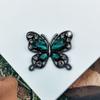 Nuevo accesorio transfronterizo de 34*40 MM con forma de mariposa de cristal con diamantes de imitación en polvo de aleación de color, accesorios para el cabello y ropa, accesorios de bricolaje
