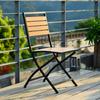 Mesa plegable minimalista moderna para exteriores, mesa y silla de madera plástica para uso comercial al aire libre, mesa y silla plegables para patio de villa y ocio