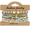 Explosiones Transfronterizas Pulsera de Moda de Estilo Étnico Bohemio Multicapa Cuentas de Arroz Joyería para Mujer Pulsera Geométrica de Cuentas de Arroz